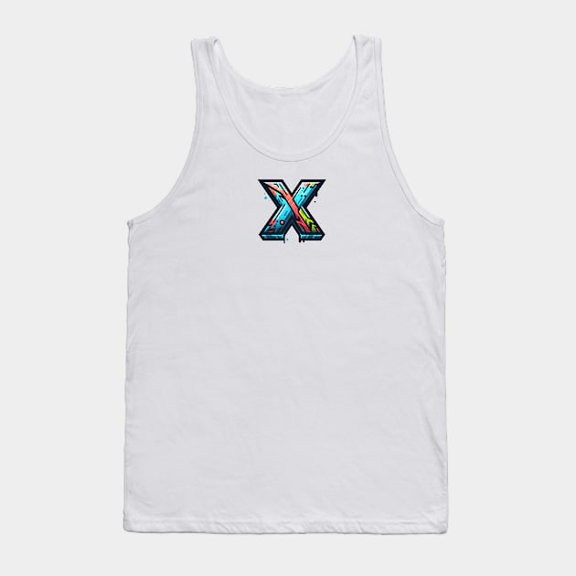 Letter X design graffity style Tank Top by grappict